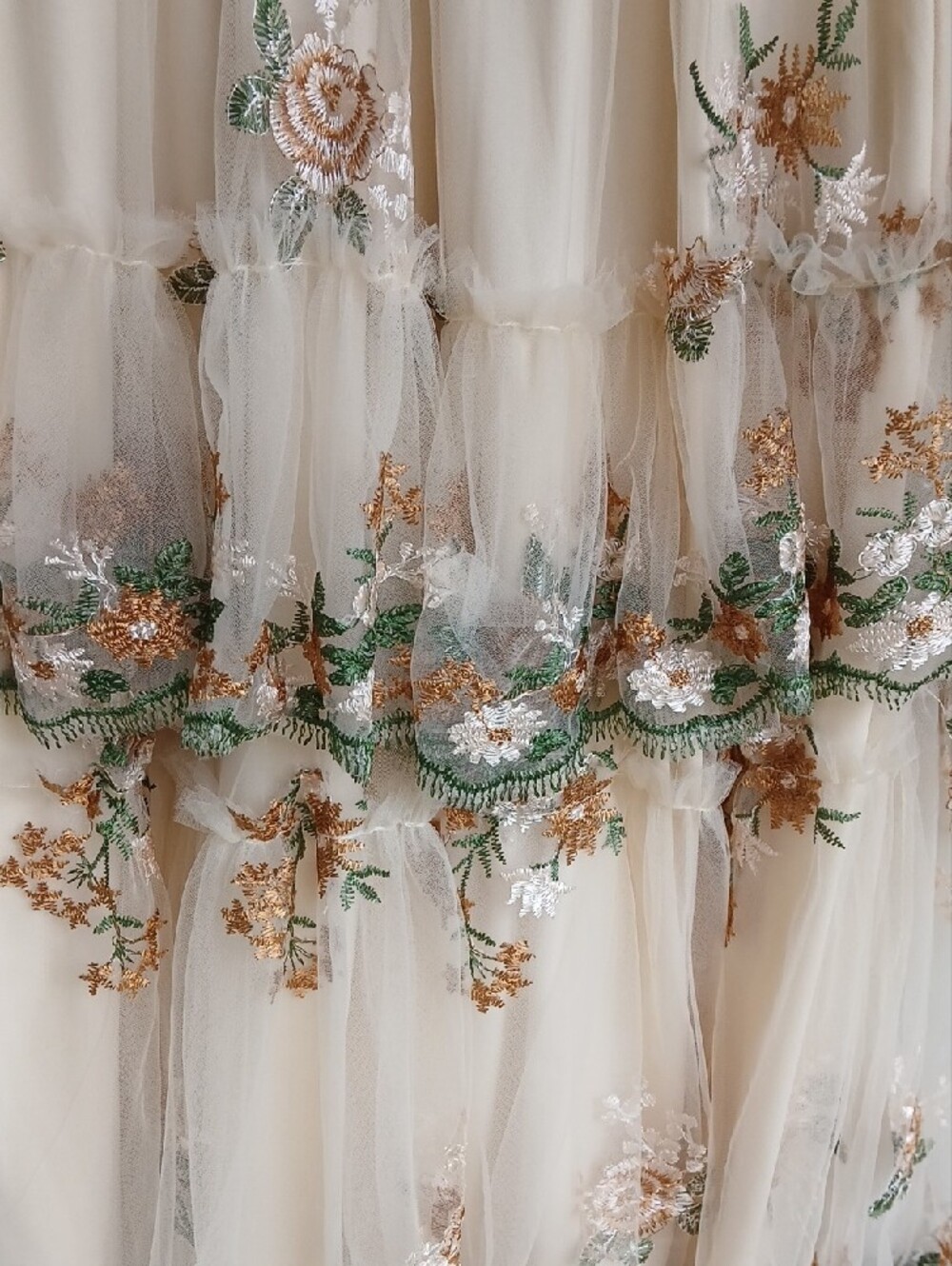 Baltic Born Cream Floral Embroidered Tiered Midi Dress - Picture 8 of 12